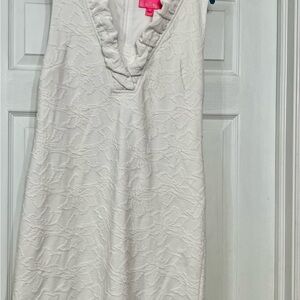 Lilly Pulitzer White Textured Midi Dress